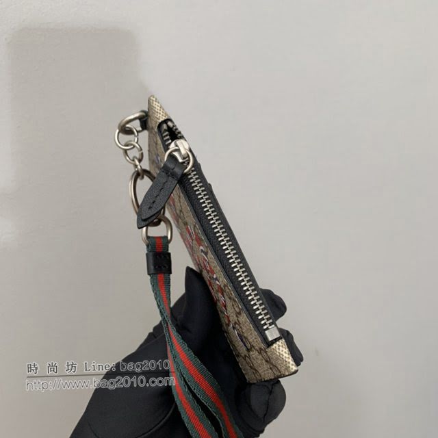 Gucci男包 古驰蛇印花图案拉链卡包零钱包 Gucci手拿零钱包 523903  gdj1565